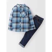 Mini V By Very Boys Checked Shirt And Jeans Set - Multi