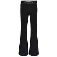 Calvin Klein Jeans Girls Punto Tape Flare Pants - Black