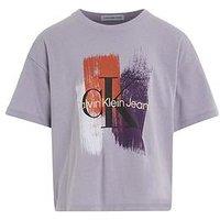 Calvin Klein Jeans Calvin Klein Girls Brush Stroke Monogram T-Shirt - Lavender