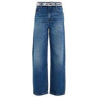 Tommy Hilfiger Girls Girlfriend Monotype Tape Jeans - Blue