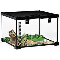 Pawhut Reptile Terrarium For Lizards, Horned Frogs And Snakes - Black (30 X 30 X 20Cm)