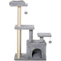 Pawhut Cat Tree Tower With Scratching Posts Sisal Hanging Ball Condo