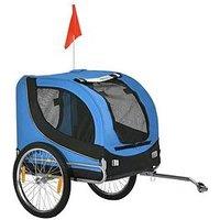 Pawhut Folding Bicycle Pet Trailer With Removable Cover - Blue