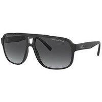 Armani Exchange Large Aviator Sunglasses - Black