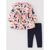 Mini V By Very Baby Girls Christmas Jersey Dress And Leggings 2-Piece Set - Multi