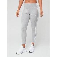 Adidas Sportswear Essentials 3-Stripes High-Waisted Single Shirt Leggings - Grey/White