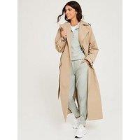 Lucy Mecklenburgh X V By Very Longline Trench Coat - Camel