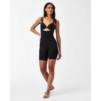 Spanx Everyday Shaping Open Bust Mid Thigh Bodysuit - Very Black