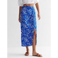 New Look Blue Pattern Tropical Print Sarong