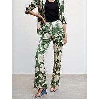 Mango Flared Floral-Print Trousers