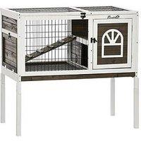 Pawhut Wooden Indoor Rabbit/Guinea Pig Hutch With Openable Roof