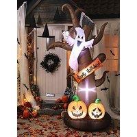 Inflatable Halloween Tree With Ghost And Pumpkin &Ndash; 2.7 Metre