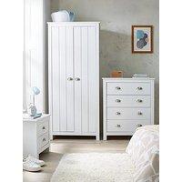 Very Home Atlanta 3 Piece Package - 2 Door Wardrobe, 4 Drawer Chest And 2 Drawer Bedside Chest - White