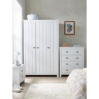 Very Home Atlanta 3 Piece Package - 3 Door Wardrobe, 4 Drawer Chest And 2 Drawer Bedside Chest - White