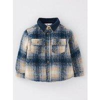 Mini V By Very Boys Blue Check Shacket With Cord Collar