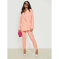 Boohoo Tailored Ankle Grazer Trousers - Coral