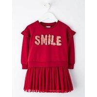 Mini V By Very Girls Smile Petal 2 In 1 Sweat Dress - Pink