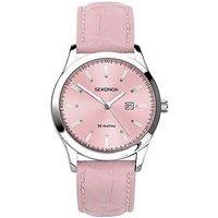 Sekonda Womens Light Pink Leather Strap Analogue Watch