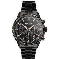 Sekonda Mens Black Stainless Steel Chronograph Watch