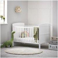 Obaby Grace Cot Bed, Cot Top Changer + Fibre Mattress - White