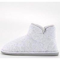 V By Very Quilted Slipper Boot - Grey
