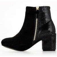 Everyday Extra Wide Fit Block Heel Ankle Boot - Black