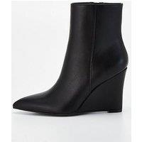 V By Very Point Wedge Ankle Boot - Black