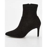 V By Very Wide Fit Point Heeled Sock Boot - Black