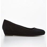 Everyday Low Wedge Court Shoe - Black