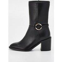 V By Very Straight Shaft Calf Boot With Metal Ring