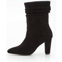 V By Very Slouch Calf Boot - Black