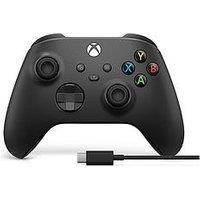 Xbox Wireless Controller - Carbon Black For Xbox Series X|S, Xbox One, And Windows Devices Plus Usb-C Cable