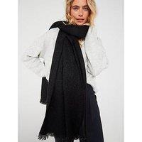 V By Very Lurex Knitted Scarf - Black