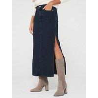 Calvin Klein Jeans Denim Split Leg Maxi Skirt - Blue