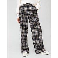 Tommy Jeans Claire Wide Leg Check Trousers - Black