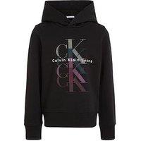 Calvin Klein Jeans Girls Monogram Repeat Hoodie - Ck Black