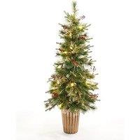 Festive Berwick Pine Fibre Optic Potted Christmas Tree - 5Ft