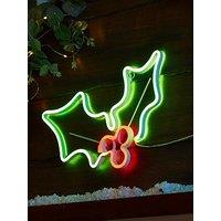 Very Home Neon Wall Mounting Holly Outdoor Christmas Light