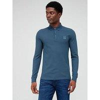 Boss Passerby Slim Fit Long Sleeve Polo Shirt - Blue