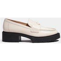 Coach Leah Leather Loafers - Chalk