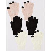 Everyday Older Girls 3 Pack Magic Gloves With Touch Screen - Multi