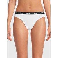 Hugo Cotton Logo Thong - White