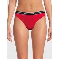 Hugo Cotton Logo Thong - Red