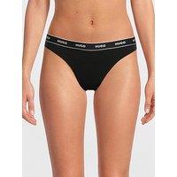 Hugo Red Pick You Pair Stripe Thong - Black