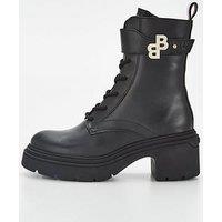 Boss Boot Amphibious Leather Detail Double Monogram 50503747 Black