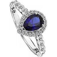 Created Brilliance Lyra 18Ct White Gold Created Sapphire & 0.18Ct Lab Grown Diamond Ring