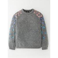 V By Very Girls Knitted Sequin Leopard Jumper - Multi