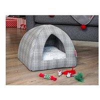 Zoon Grey Plaid Cat Igloo