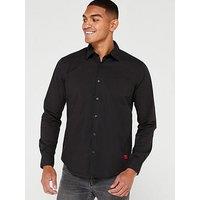Hugo Ermo Slim Fit Long Sleeve Shirt - Black