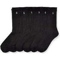 Polo Ralph Lauren 6 Pack Crew Sports Socks - Black